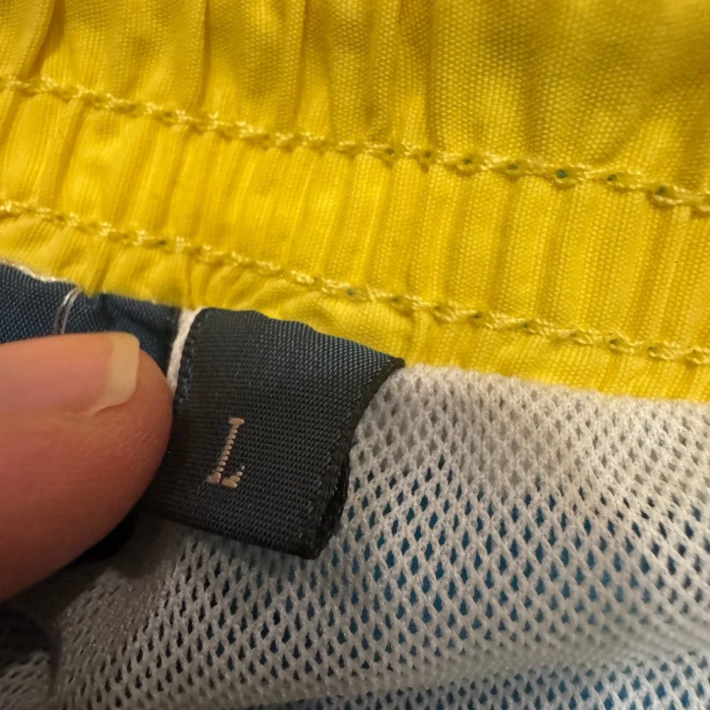 Polo Ralph Lauren Mens Swim Trunks‎ Turquoise Blue Yellow Pony Mesh Lined Large